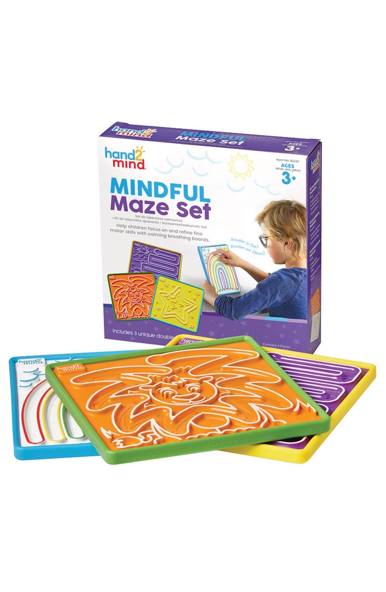 Hand2Mind Mindful Maze - Set of 3 Double-Sided Boards, Main, color, Multicolored