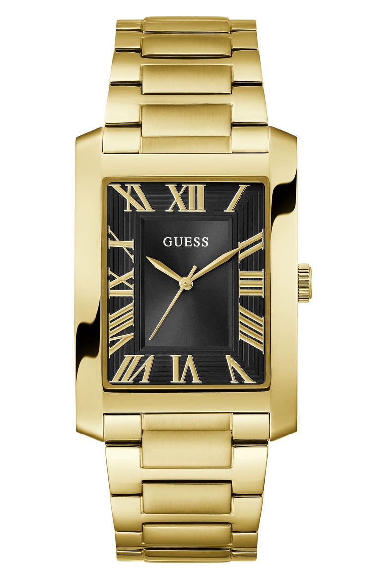 Clyde Goldtone Bracelet Tank Watch, 34mm, Main, color, GOLD