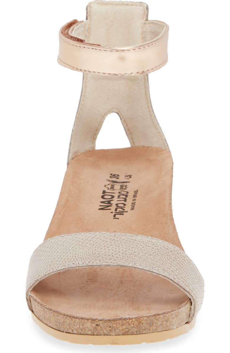 Naot 'Pixie' Sandal, Alternate, color, Beige Lizard/ Silver Leather