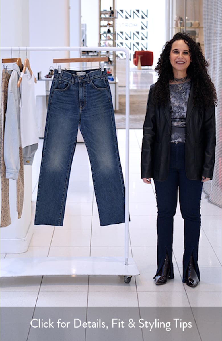 Calla Straight Leg Raw Hem Jeans, sales video thumbnail