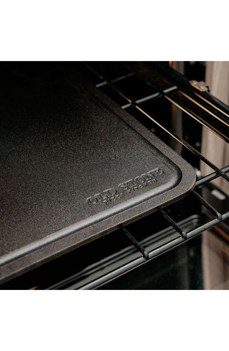 Old Stone Pizza Steel w/ Moat, 14x14-Inch, 1/4", Alternate, color, Black
