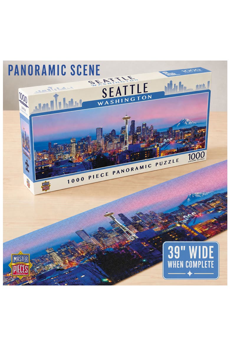 Seattle 1000pc Panoramic Puzzle, Alternate, color, Multicolor