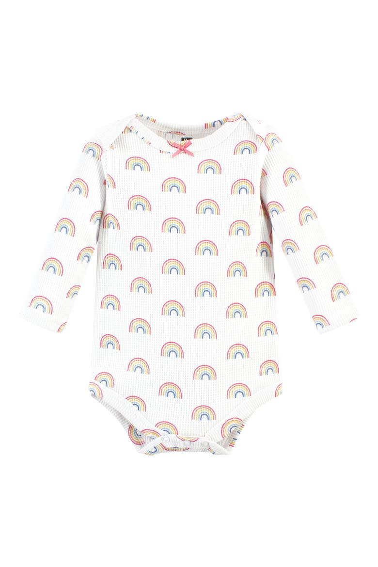 Thermal Long Sleeve Bodysuits, Alternate, color, Creative Rainbows