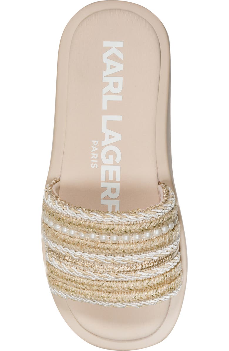 KARL LAGERFELD PARIS Ortley Platform Wedge Slide Sandal, Alternate, color, Natural