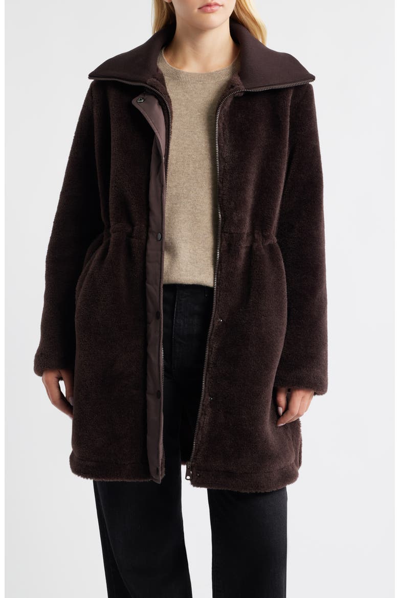 Super Soft Faux Shearling Coat, Alternate, color, CHOCOLATE