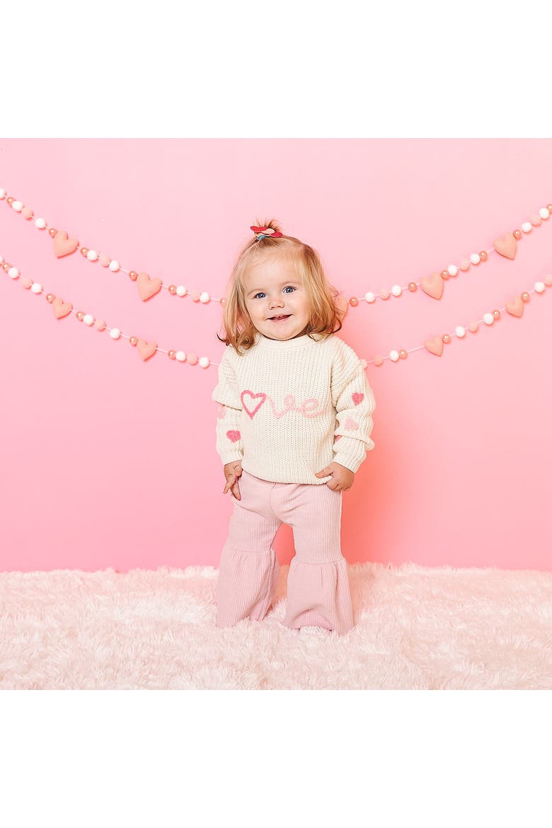 Ditsy Love Knit Sweater, Alternate, color, Natural