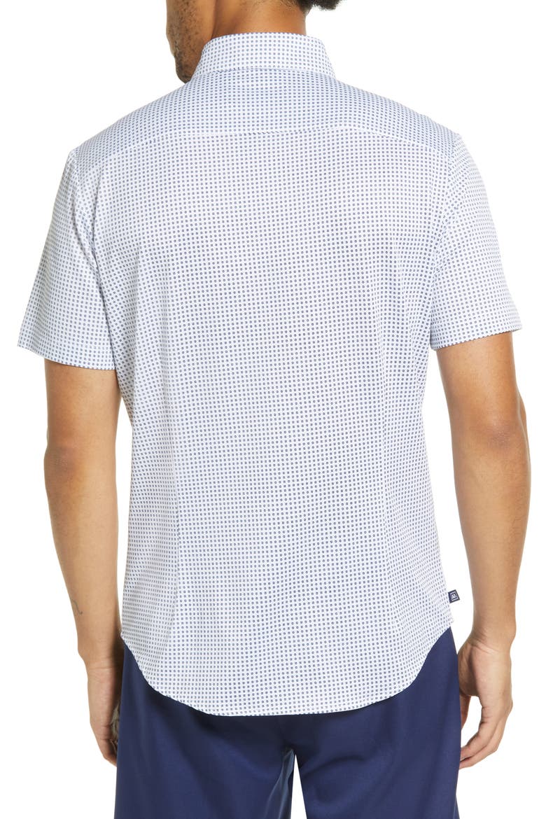 Halyard Dot Short Sleeve Button-Up Shirt, Alternate, color, BLUE GEO TWILL PRINT