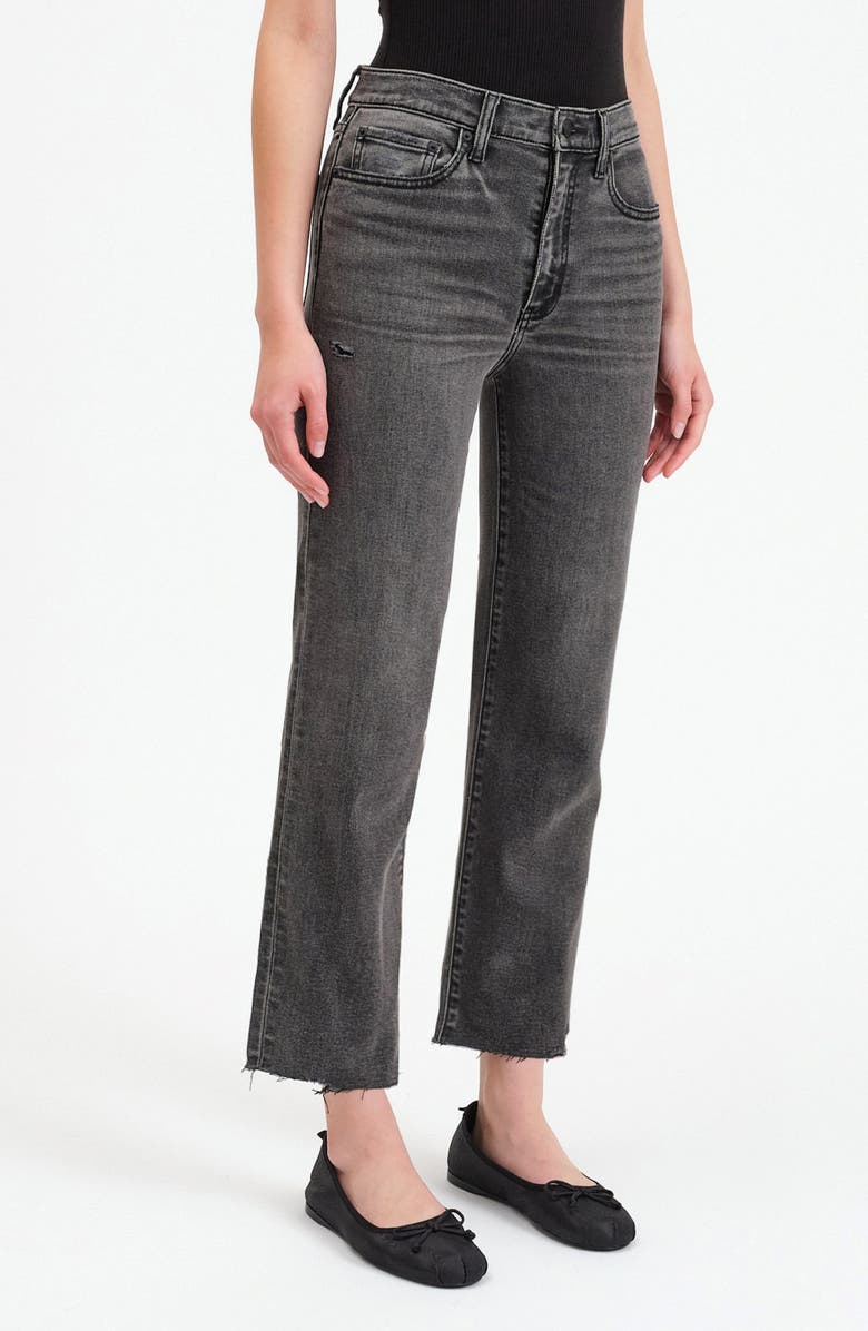 DAZE Straight Up Raw Hem High Waist Ankle Straight Leg Jeans, Alternate, color,