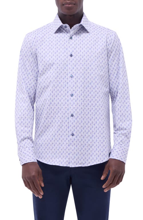 Bugatchi Jimmy Ooohcotton® Paisley Button-up Shirt In Dusty Pink