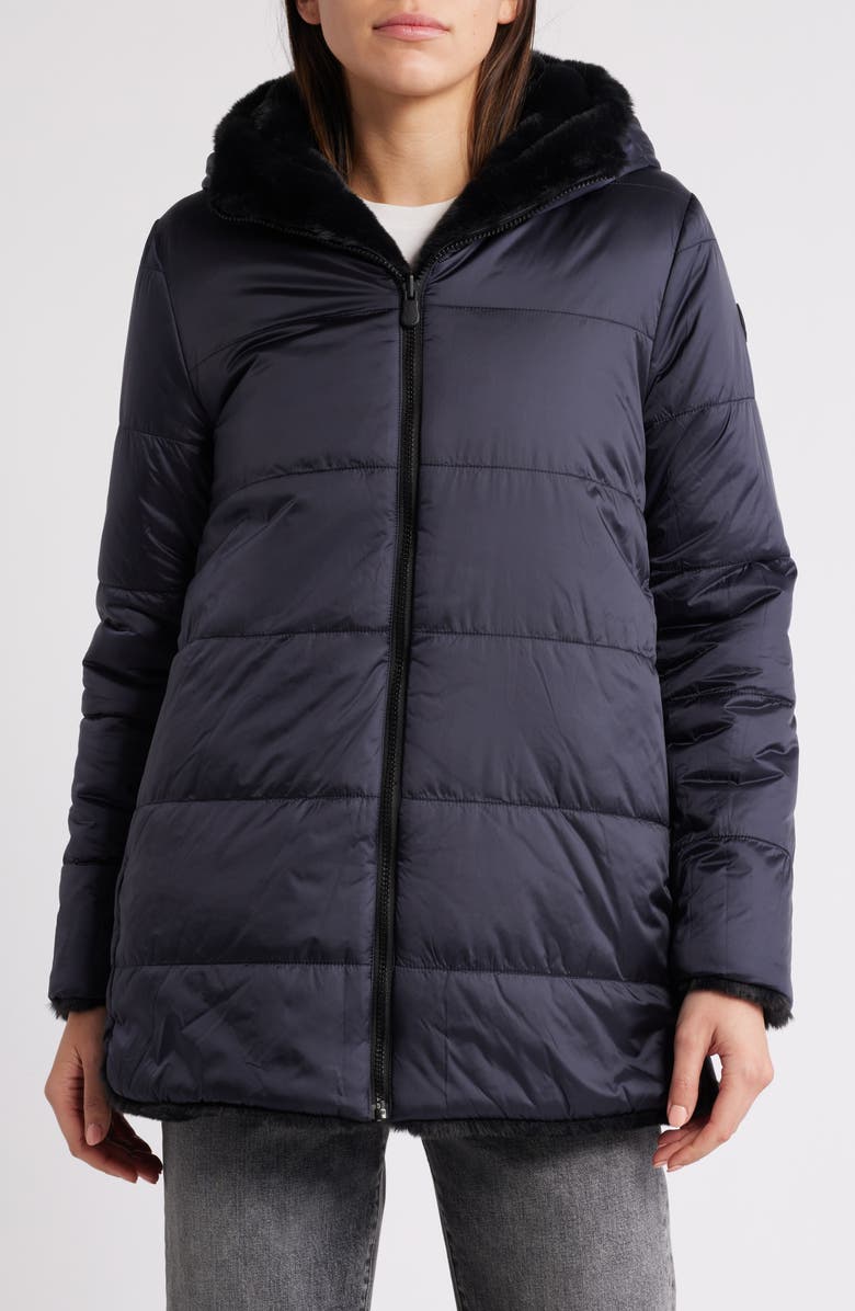 Save The Duck Bridget Reversible Faux Fur Jacket, Alternate, color,