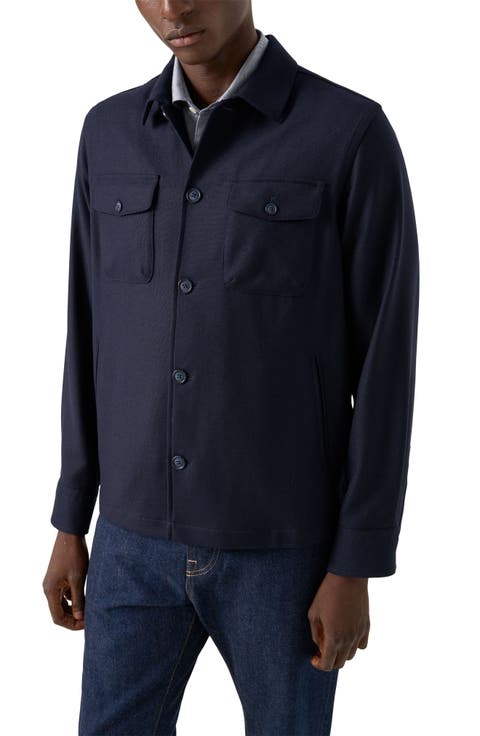Woven Wool & Cashmere Button-Up Overshirt