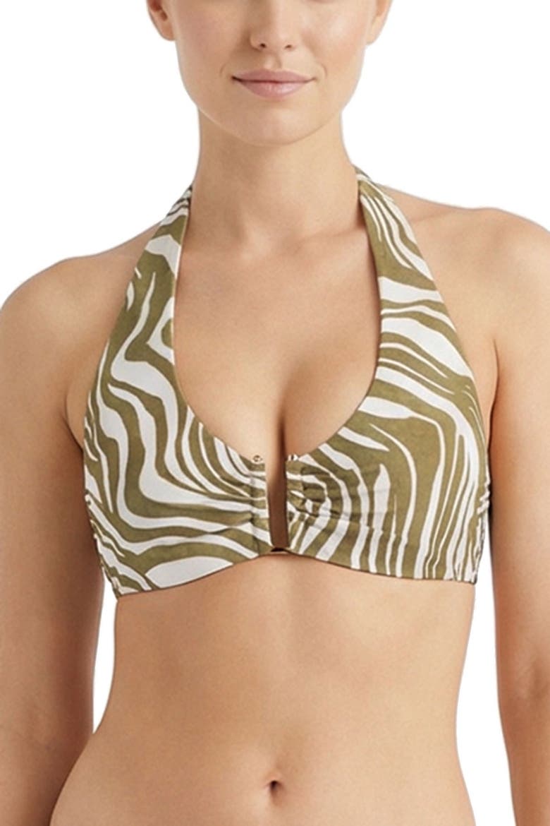 Shana U-Bar Halter Bikini Top, Main, color, Serengeti