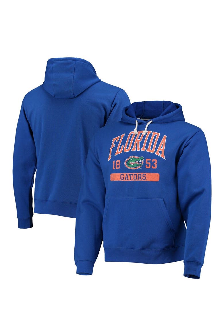 Men's League Collegiate Wear Royal Florida Gators Volume Up Essential Fleece Pullover Hoodie, Main, color, Royal