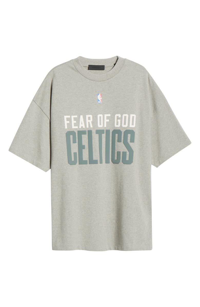Fear of God Essentials x NBA '90s Fit Celtics Graphic T-Shirt, Alternate, color, Concrete Heather