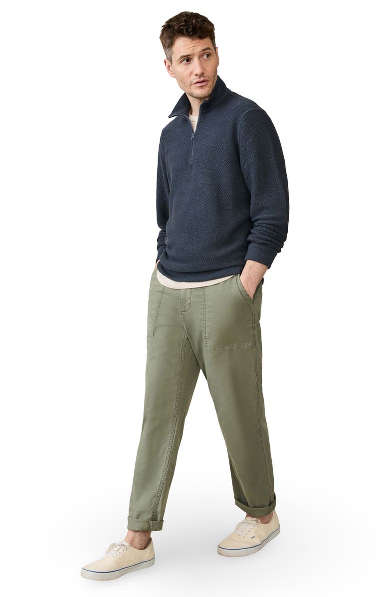 Faherty Whitewater Organic Cotton Blend Quarter Zip, Alternate, color, Fjord