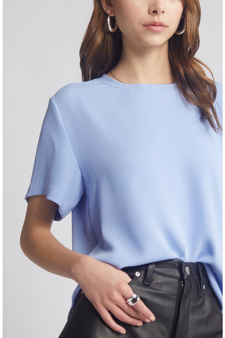 Matte Satin Tee, Alternate, color, BLUE HYDRANGEA