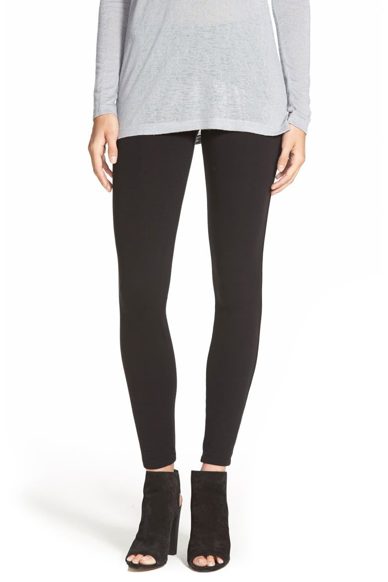 French Terry Leggings, Main, color, BLACK