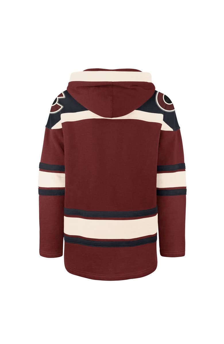 '47 Men's '47 Burgundy Colorado Avalanche Big & Tall Superior Lacer Fleece Pullover Hoodie, Alternate, color,