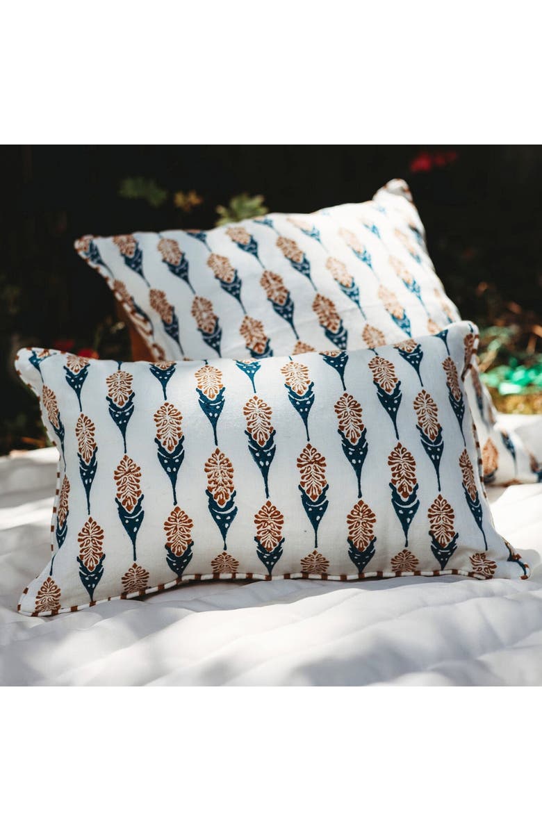 Banyan & Birch Bahaar Lumbar Throw Pillow Cover, Alternate, color, Ginger & Blue