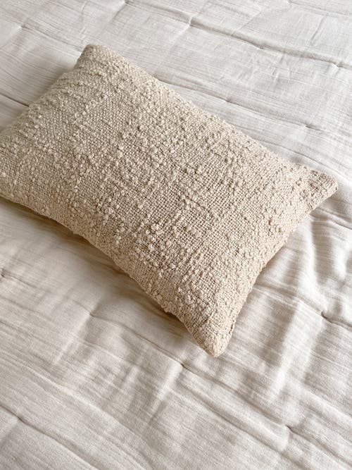 Anaya Cozy Cotton Boucle Lumbar Pillow With Down Alternative Insert In Beige