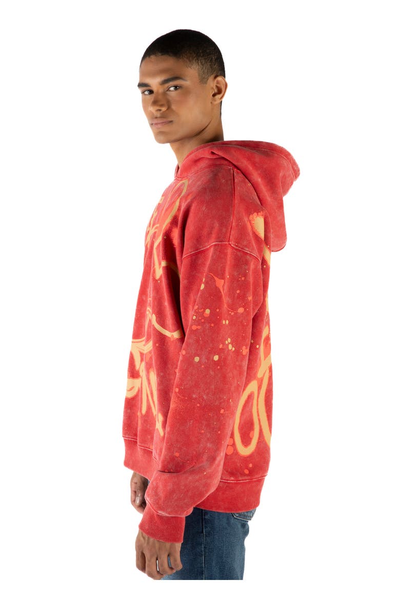 Mickey Mouse Fleece Pullover Hoodie, Alternate, color, Mickey Red Acid Wash