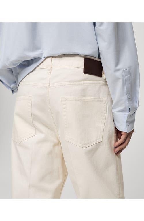 Mango Men's Flattened Stripe Relaxed-fit Jeans In Ecru