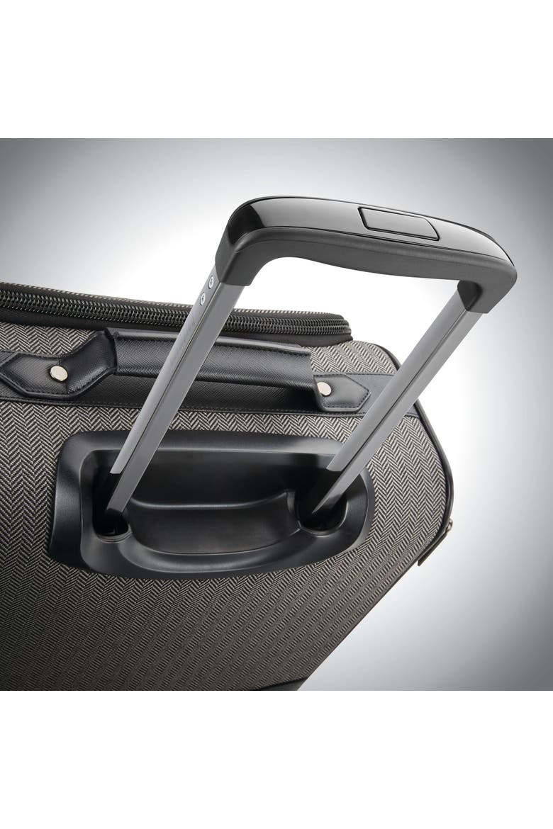 Herringbone Deluxe 16" Underseat Carry On Spinner Luggage, Alternate, color, Black Herringbone