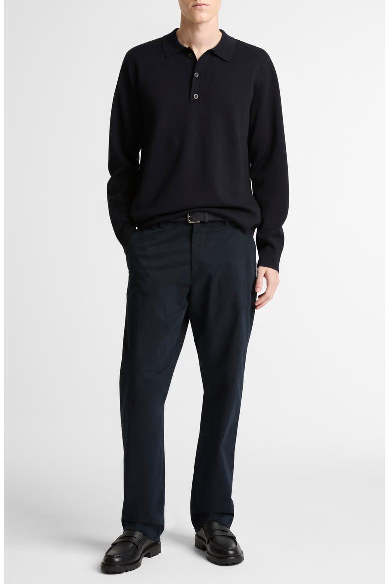 Milano Knit Long Sleeve Merino Wool Polo Sweater, Alternate, color, COASTAL