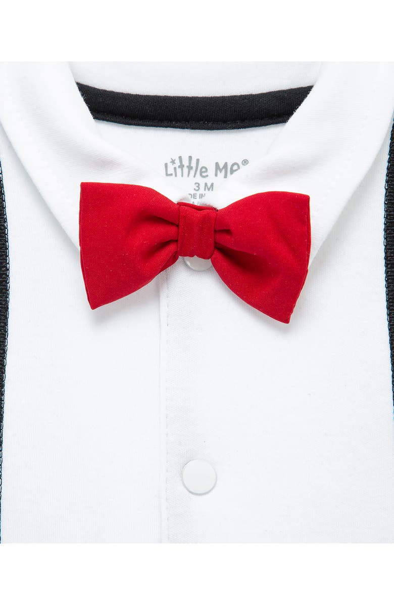 Little Me Party Footie & Hat Set, Alternate, color, White/ Black