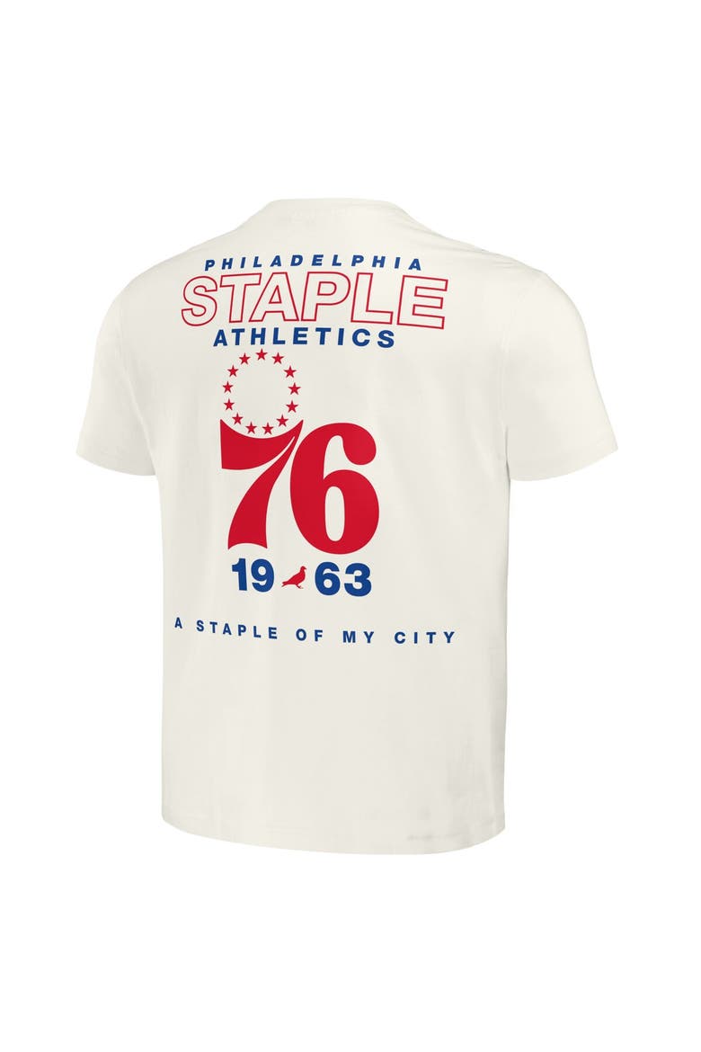 Men's NBA x Staple Cream Philadelphia 76ers Home Team T-Shirt, Alternate, color, Cream