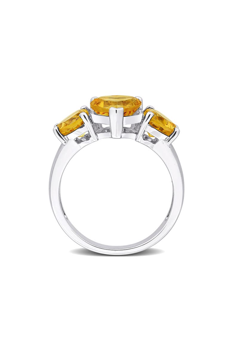 Sterling Silver Heart-Shape Citrine 3-Stone Ring, Alternate, color, YELLOW