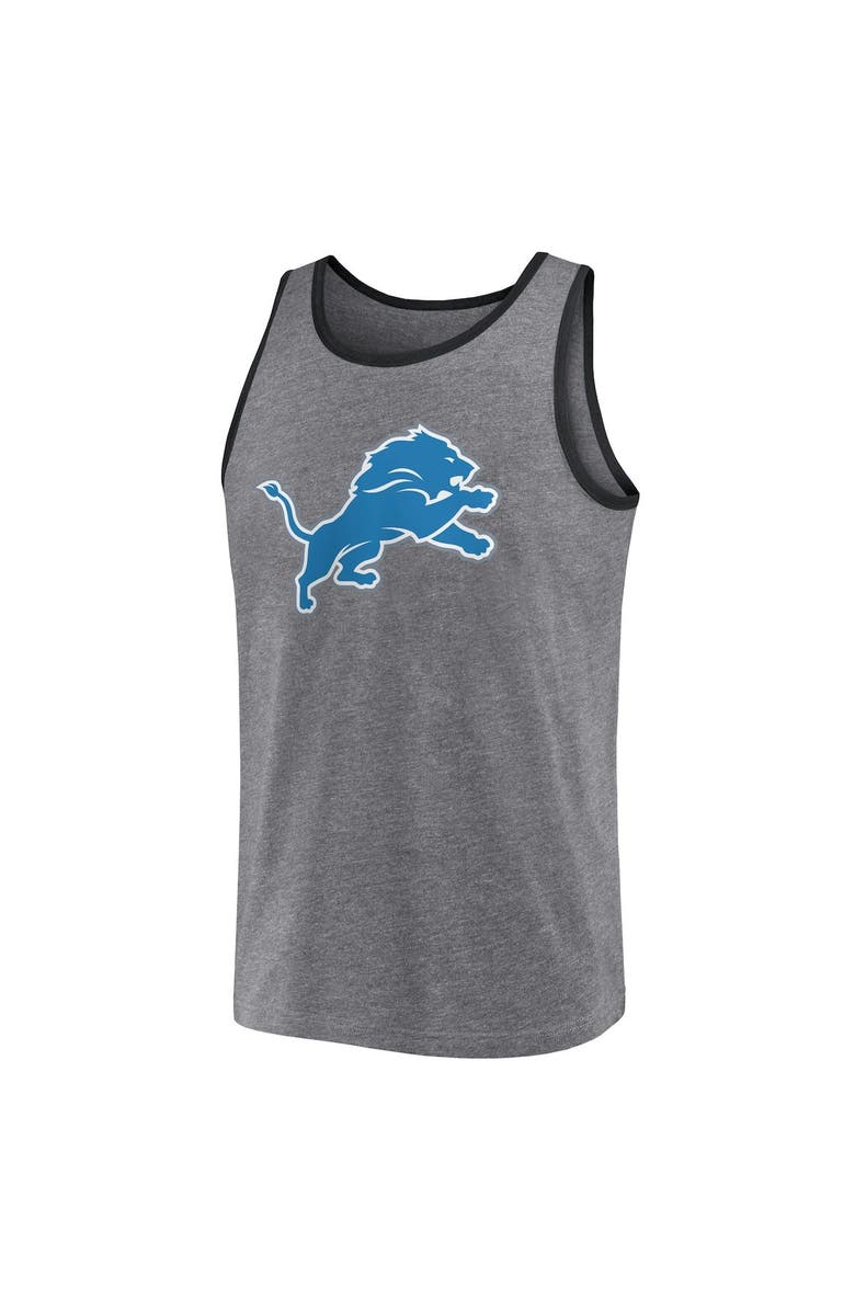 FANATICS Men's Fanatics Branded  Heather Gray Detroit Lions Primary Tank Top, Alternate, color, 