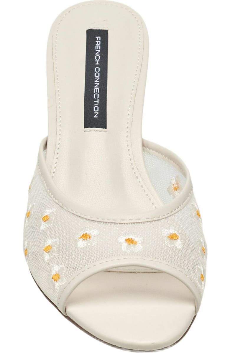 French Connection Nancy Mesh Embroidered Kitten Heel, Alternate, color, White