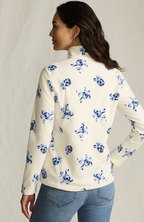 Lands' End Anyweather Fleece Quarter Zip Pullover In White