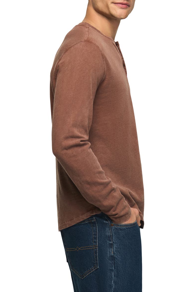 Weekend Slub Long Sleeve Henley, Alternate, color, FRIAR BROWN