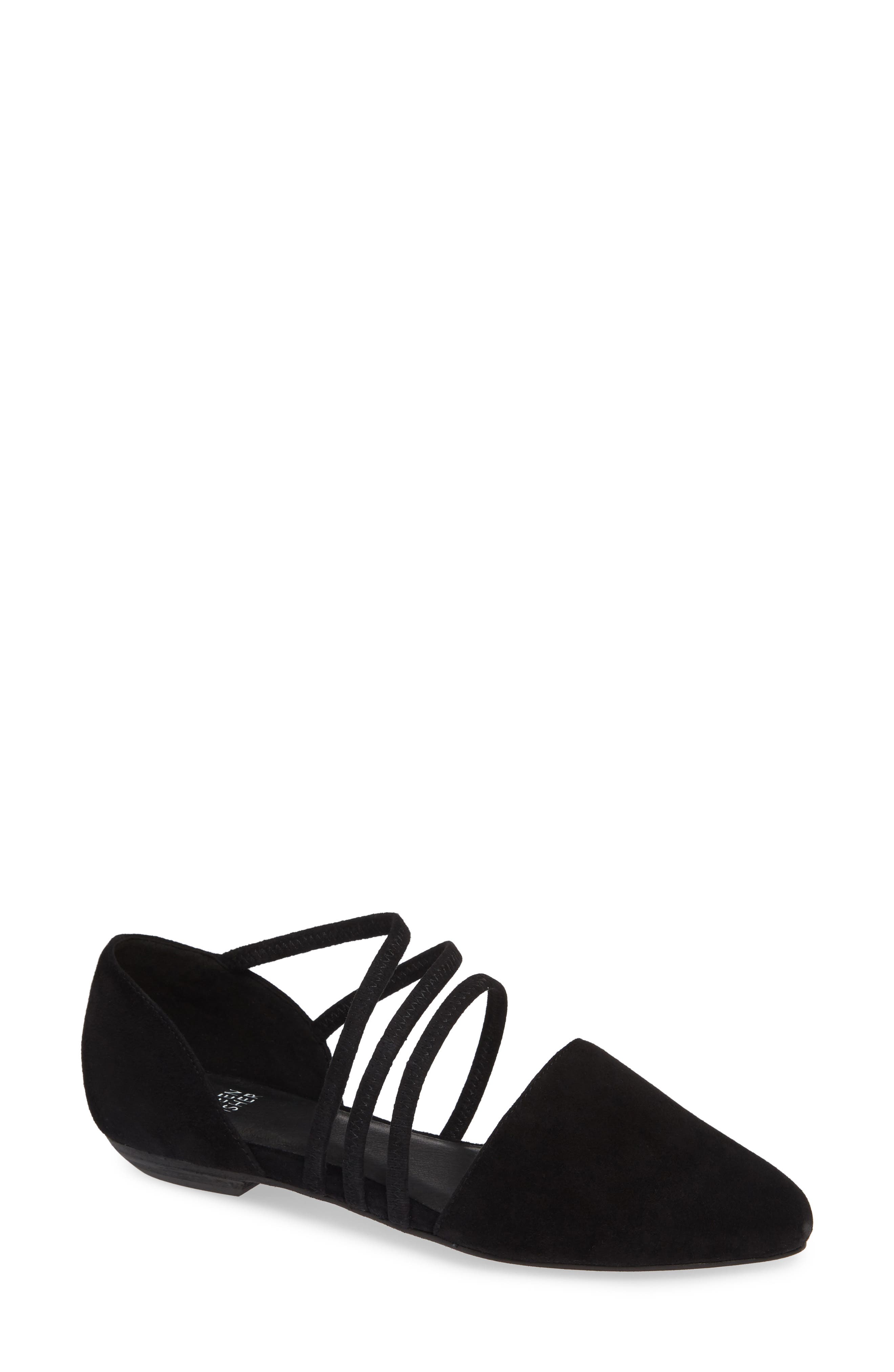 Dear Strappy Flat, Main, color, BLACK LEATHER