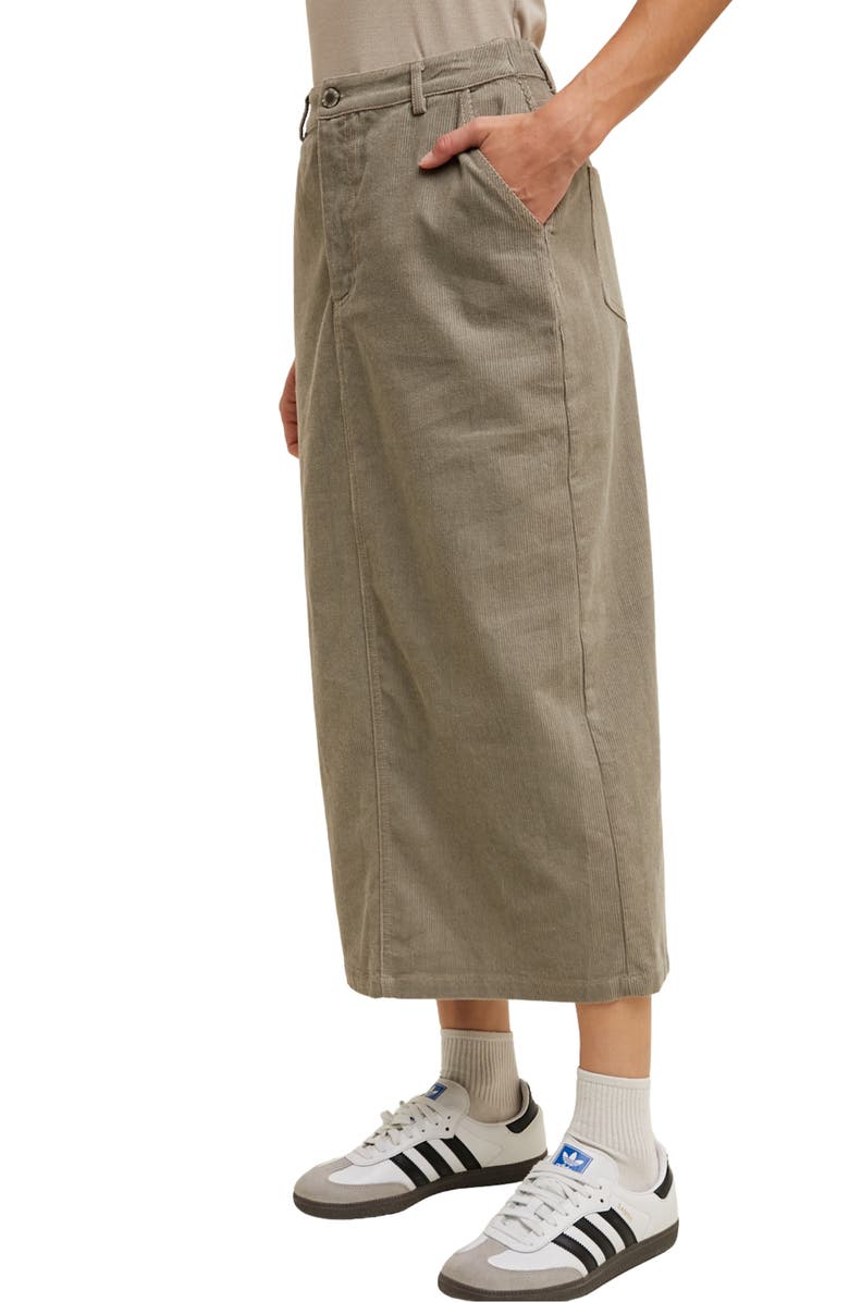WISHLIST Corduroy Midi Skirt, Alternate, color, Stone