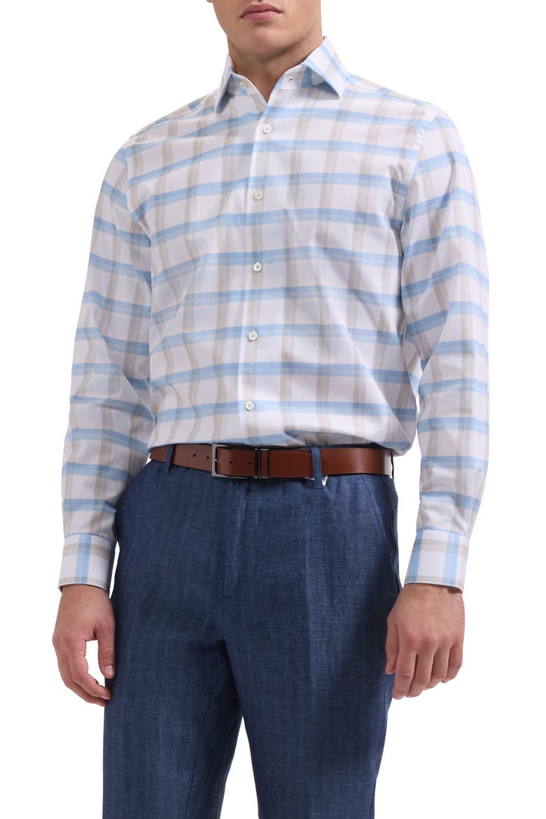Alvin Trim Fit Plais Cotton Button-Up Shirt, Main, color, ALMOND