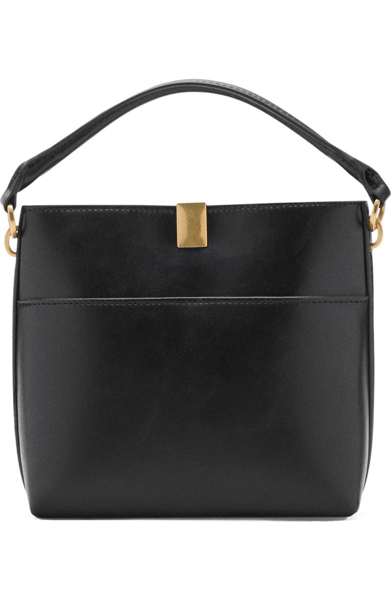 MANGO Faux Leather Bucket Bag, Main, color,