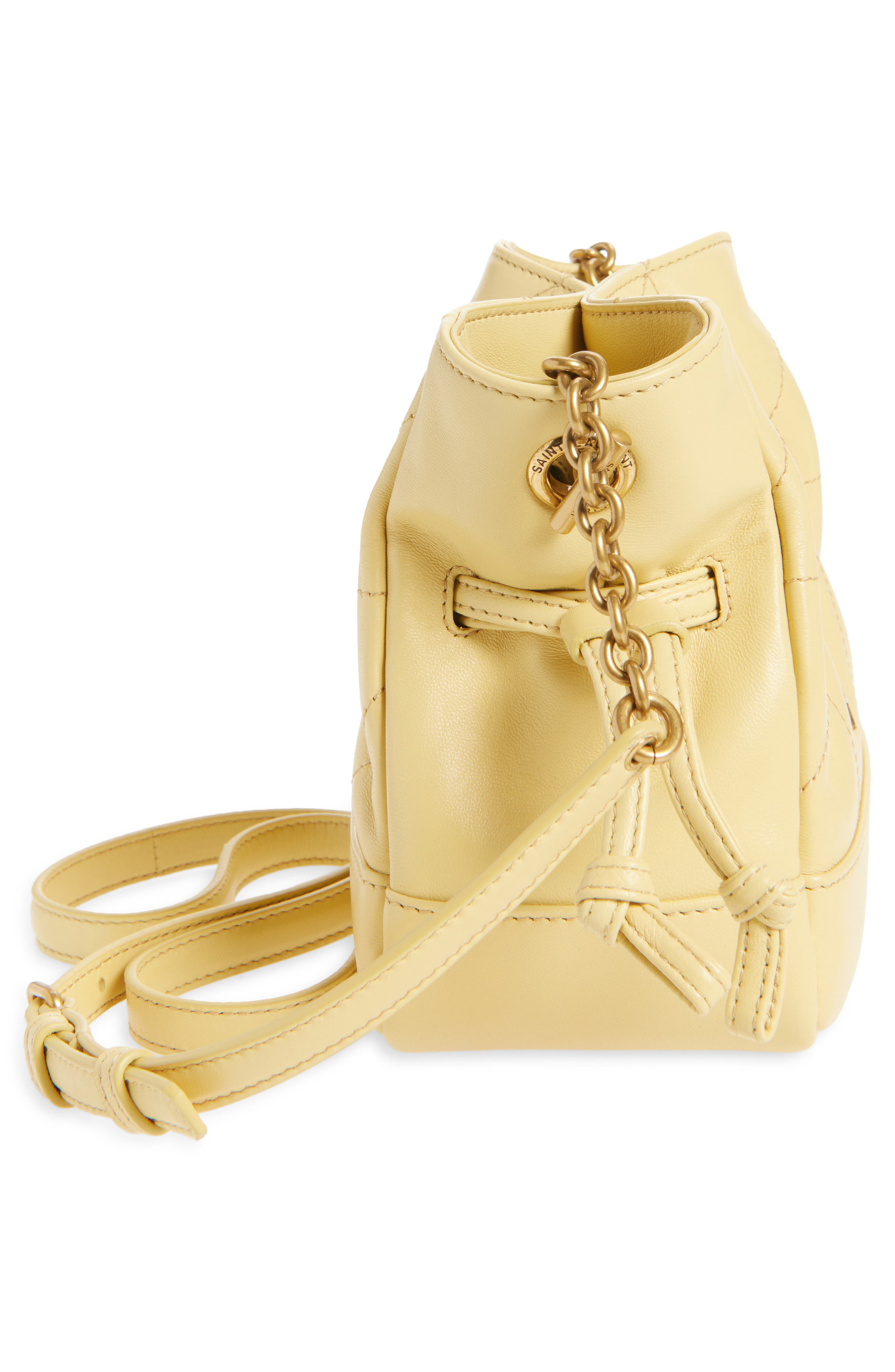 Mini Jamie Leather Shoulder Bag, Alternate, color, SOFT LEMON