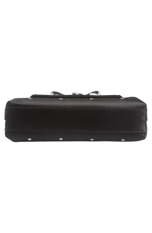 Versace Medusa 95 Crystal Embellished Satin Envelope Clutch In Black Palladium