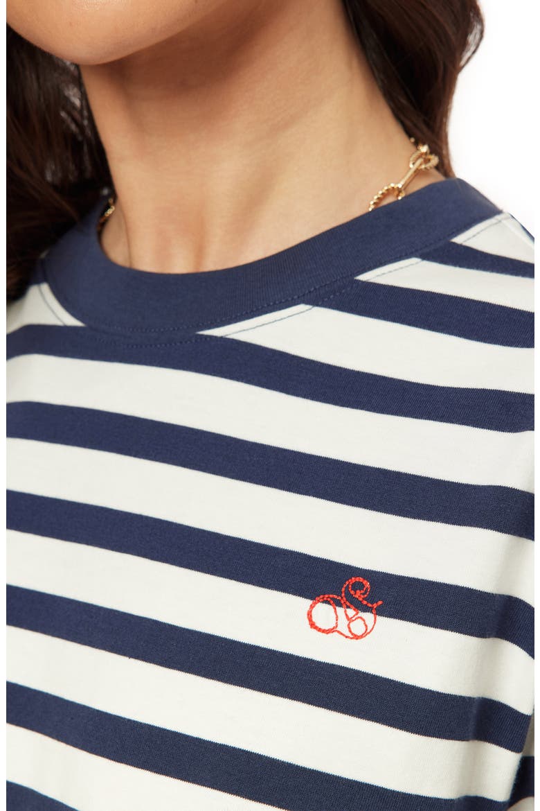 Boxy Yarn Dye Stripe T-Shirt, Alternate, color, MOOD INDIGO/ SUGAR SWIZZLE