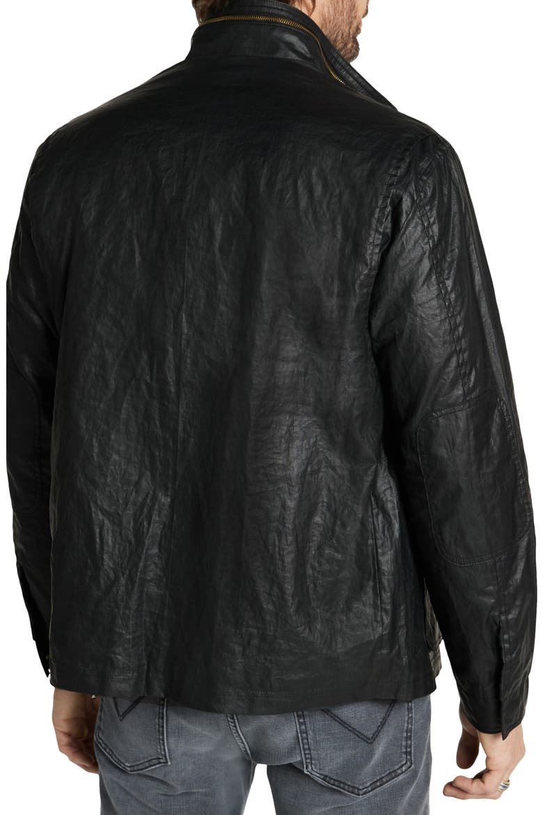 Irving Coated Linen Jacket, Alternate, color, BLACK