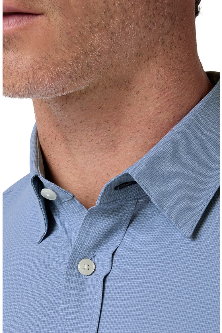 Leeward Trim Fit Performance Plaid Shirt, Alternate, color, SKY LEVI PLAID