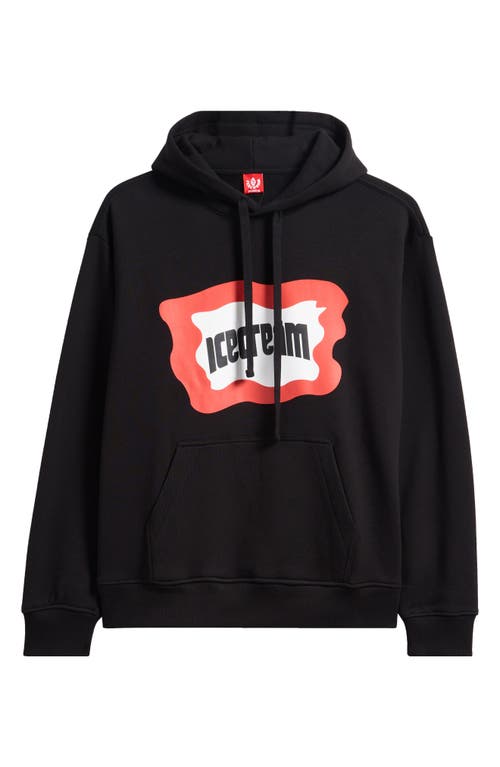 Icecream Play Graphic Hoodie In Black