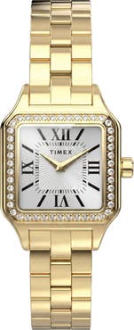 Timex® Addison Crystal Bezel Bracelet Watch, 23mm