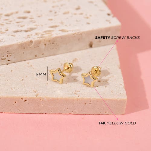 Shop In Season Jewelry 14k Mother Of Pearl Star Earrings In Gold