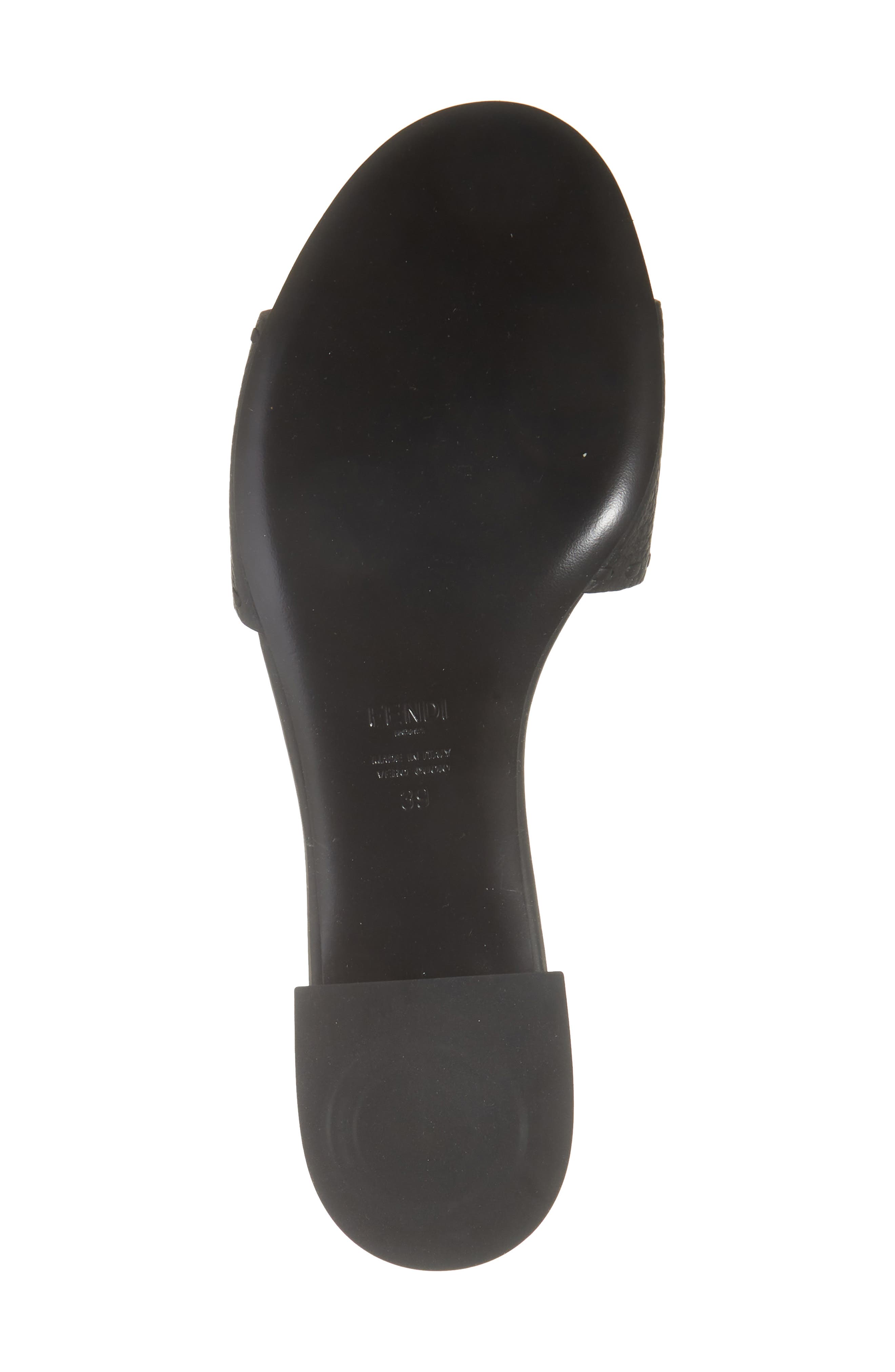 Fendi Baguette Slide Sandal, Alternate, color, Nero