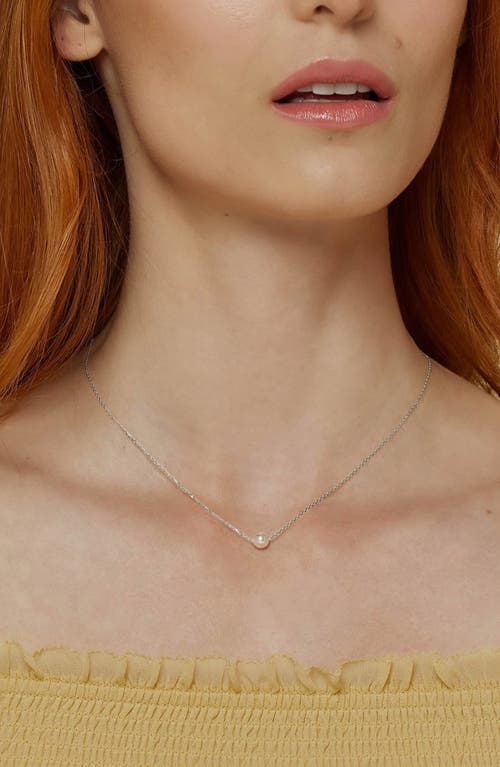 Bearfruit Jewelry Sterling Silver 18k Gold Plated Abby Single Cultured Pearl Necklace & Dangled Drop In White