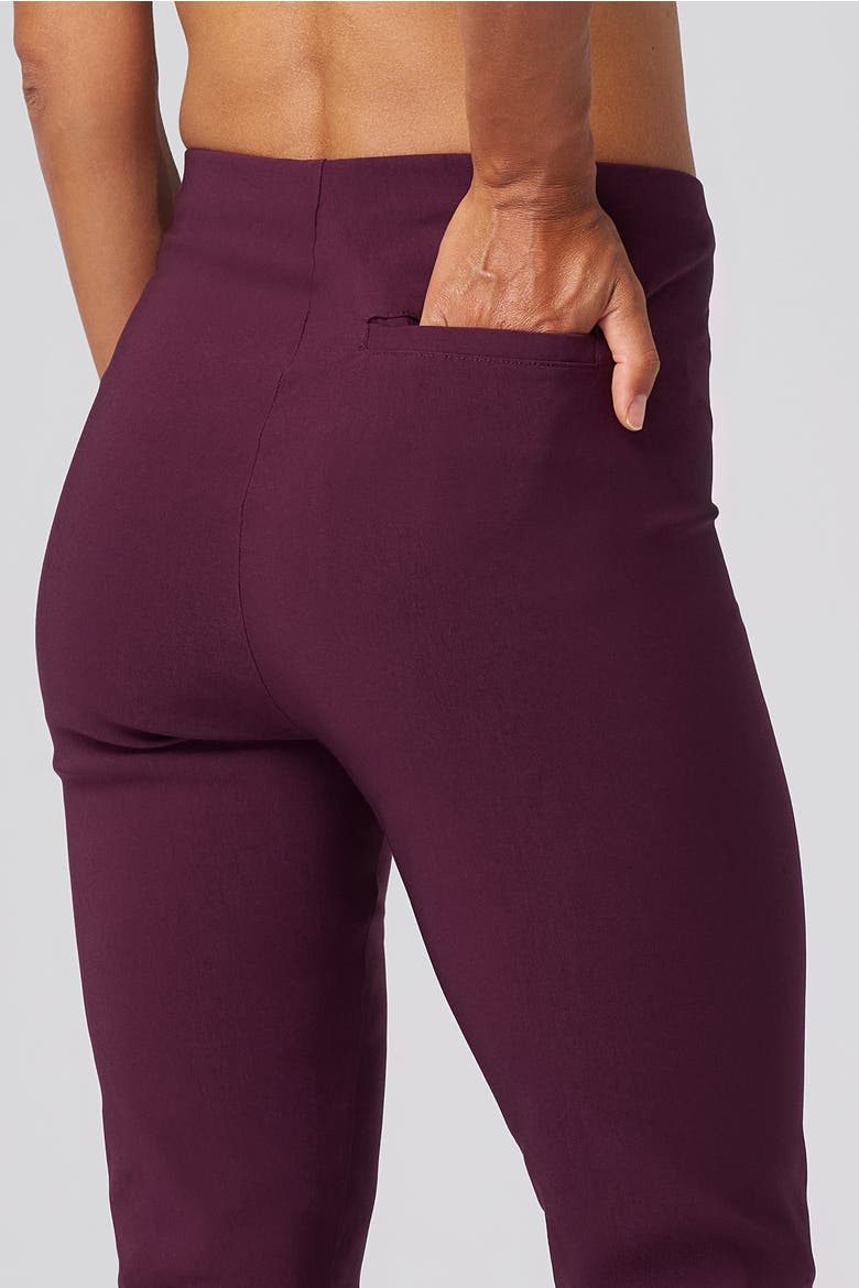 All Season Tapered Pull-On Stretch Pants, Alternate, color, Aubergine